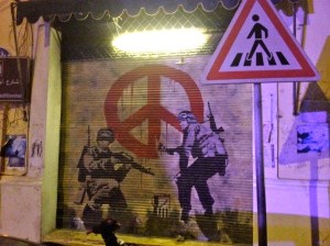 our Banksy replica, Mar Mikhael
