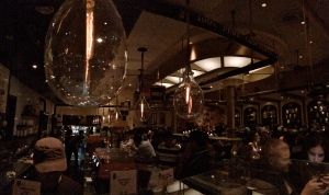 Max Brenner's, from behind the bar